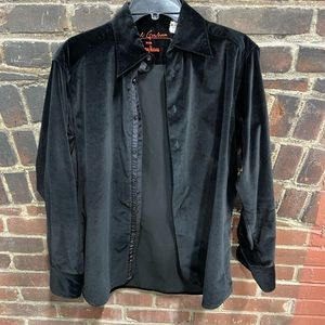 Black Velvet button down long sleeve shirt men’s size small